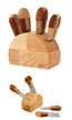 ceppo in legno con coltelli per formaggi, WD lifestyle